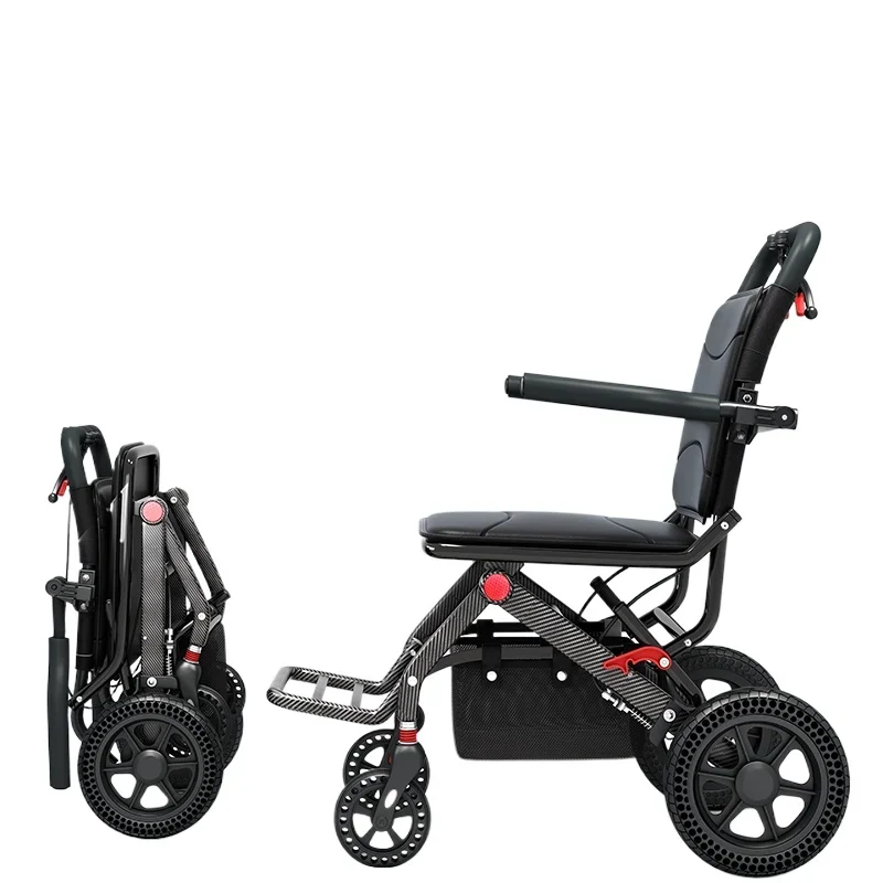 عربة تسوق محمولة تعمل بالدفع اليدوي لكبار السن، كرسي متحرك قابل للطي - مساعد سكوتر مع قدرة جلوس بعجلات صغيرة