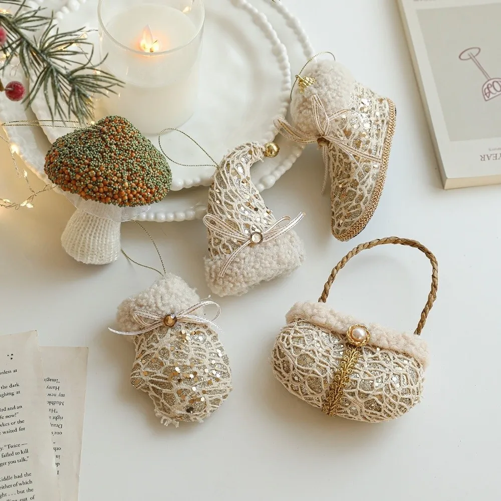 

champagne Christmas Hanging Decoration Foam Wrap cloth Hanging Pendants glitter Christmas tree Xmas Baubles Scene Making