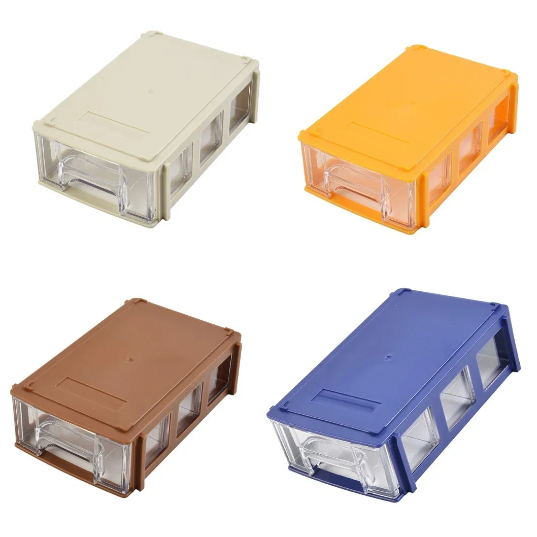 

Heavy Duty Stackable Storage Box For Hardware Parts And Sewing Supplies With Non Breakable Translucent Drawers And Clear Lid