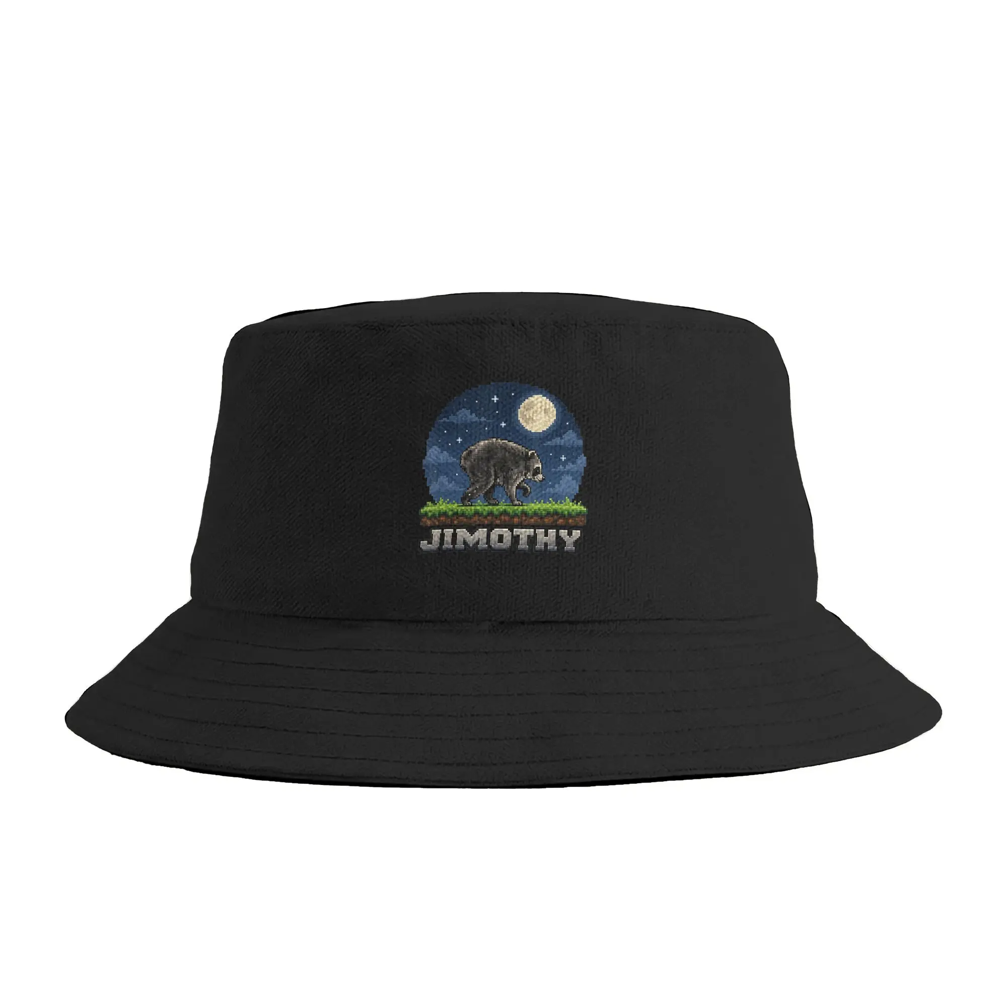 Jimothy Raccoon Pixel Art Retro Gaming Seattle Meme  Bucket Hat Spring  Casual Fisherman Hats For Couple Breathable Travel Caps