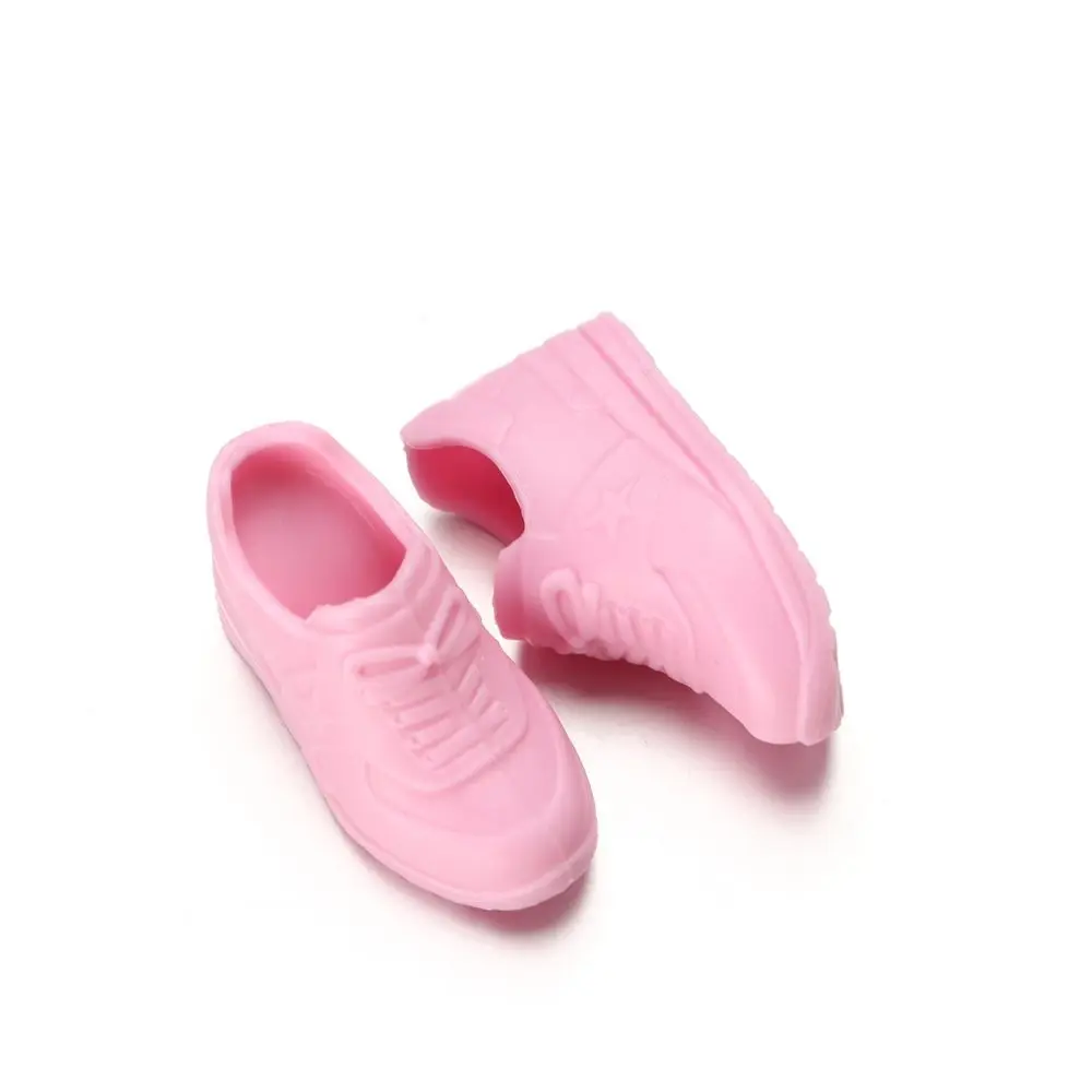 Fit for Foot Length 2~3.5cm Doll Accessories Shoes For 16cm Dolls 1/3 1/4 Doll Soft Plastic Sneakers PVC Doll Casual Shoes