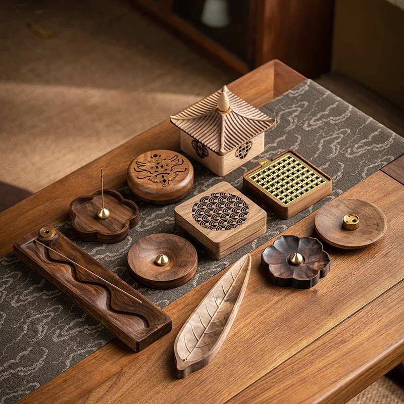 

Walnut incense holder, incense plate, holder, reflux, burner, burner, incense burner base
