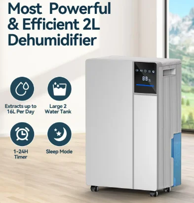 Household 12L Compressor Type Anti-Mildew Dehumidifier with Automatic Humidity Sensor and Drain Hose  Ideal