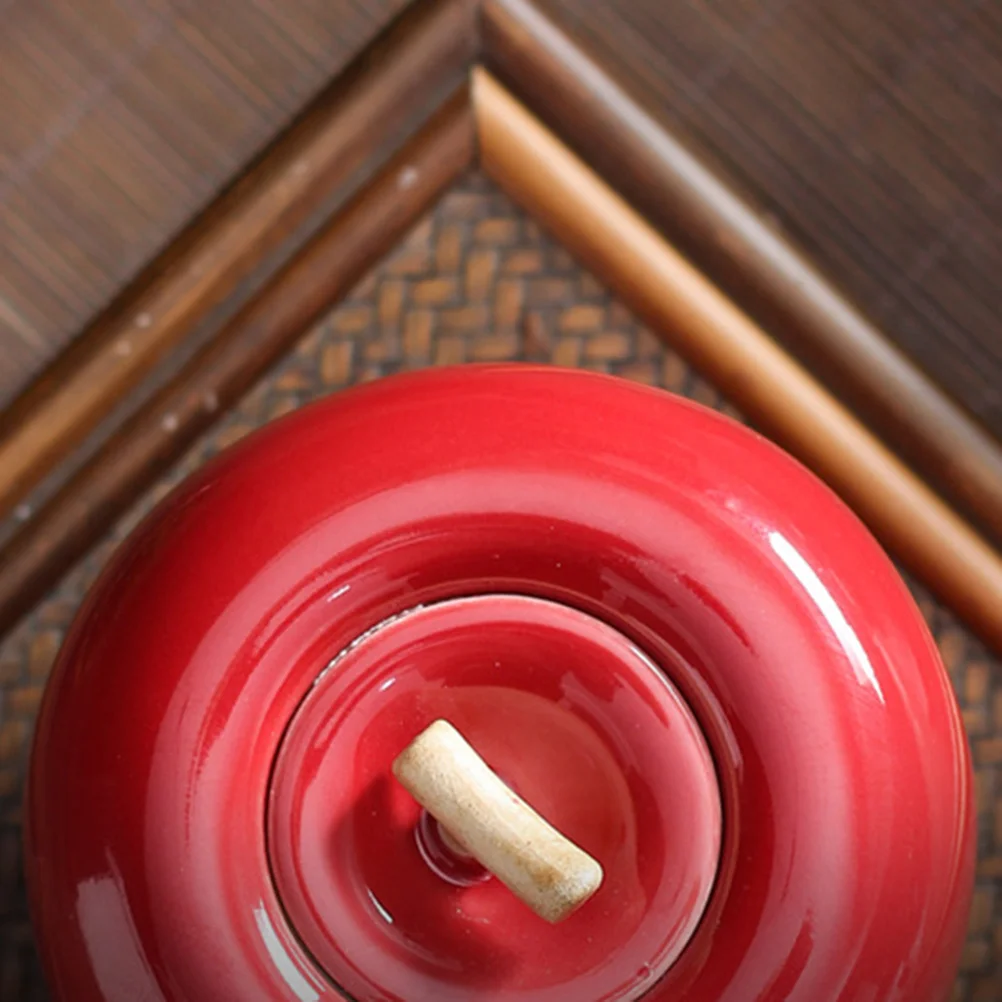 

1Pcs Apple Style Ceramic Tea Canister Sealing Jar for Home Kitchen Candy Sugar Storage Ceramic Tea