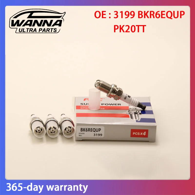 

4/6pcs OE 3199 BKR6EQUP 24425327 FGR6KQC PK20TT Spark Plug Platinum For BMW E39 E46 E60 E53 E66 MINI R50 R53 Audi A6 A8 Volvo