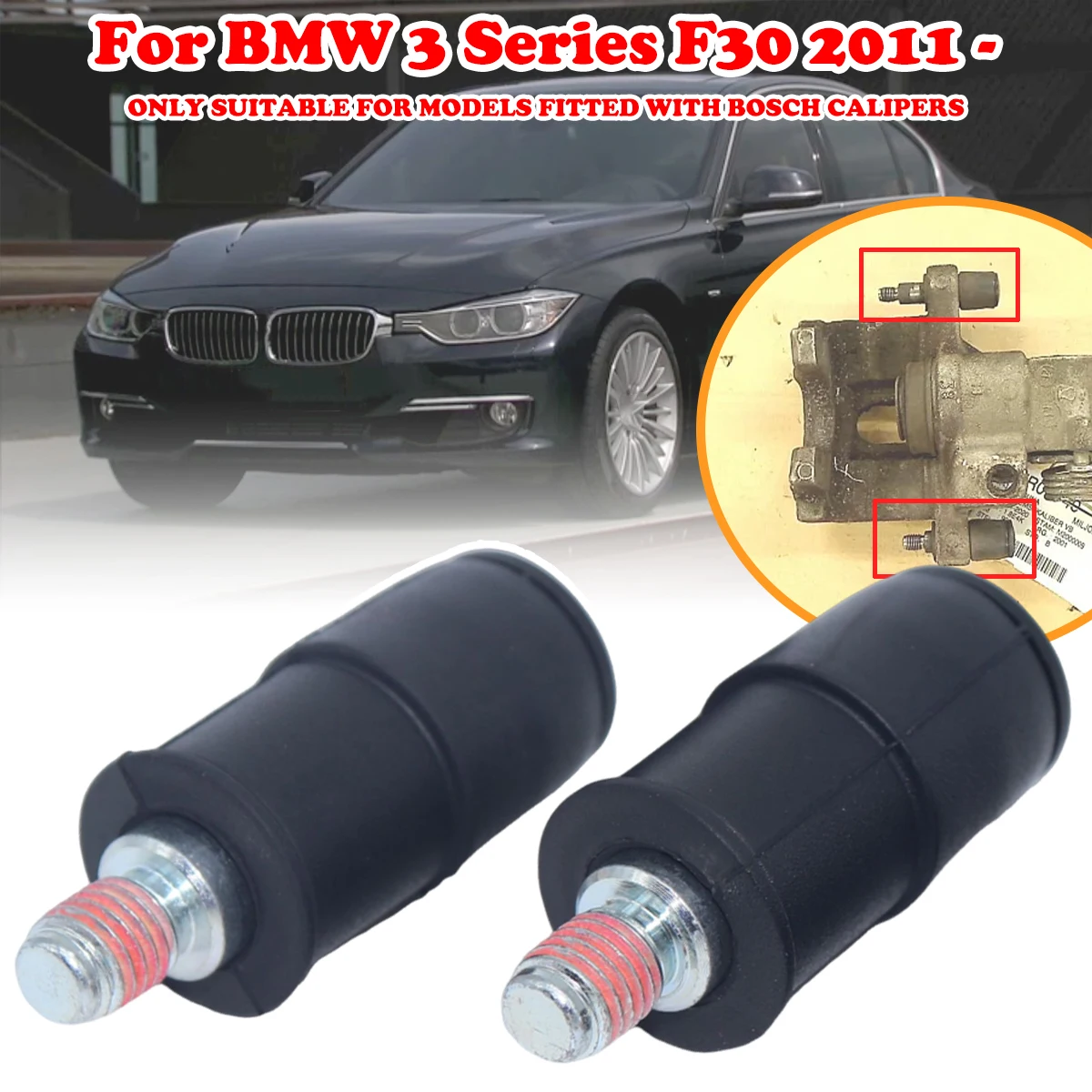 

Rear Brake Caliper Slider Guide Pins Bolt Kit For BMW 3 Series F30 2011 2012 - Left Right Disc Housing Bellows Sleeve Bushing