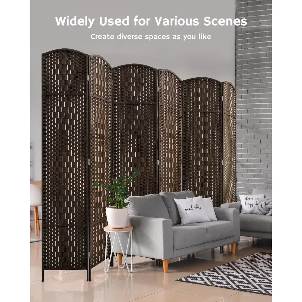 Tall Extra Wide Privacy Screen, Folding Privacy Screens with Diamond Double-Weave Room dividers and Freestanding Room