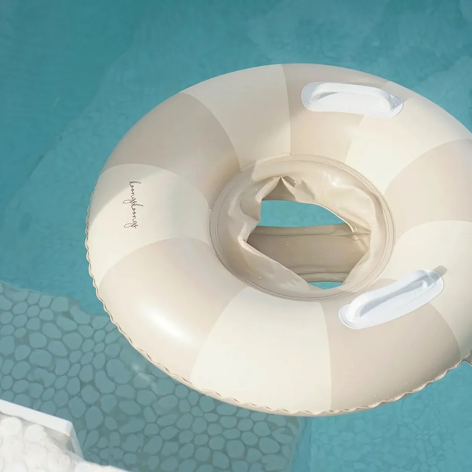 Anillo de natación para bebé, asiento grueso para niños, boya salvavidas para bebé, inflable, oso de té de leche, anillo flotante de agua para piscina