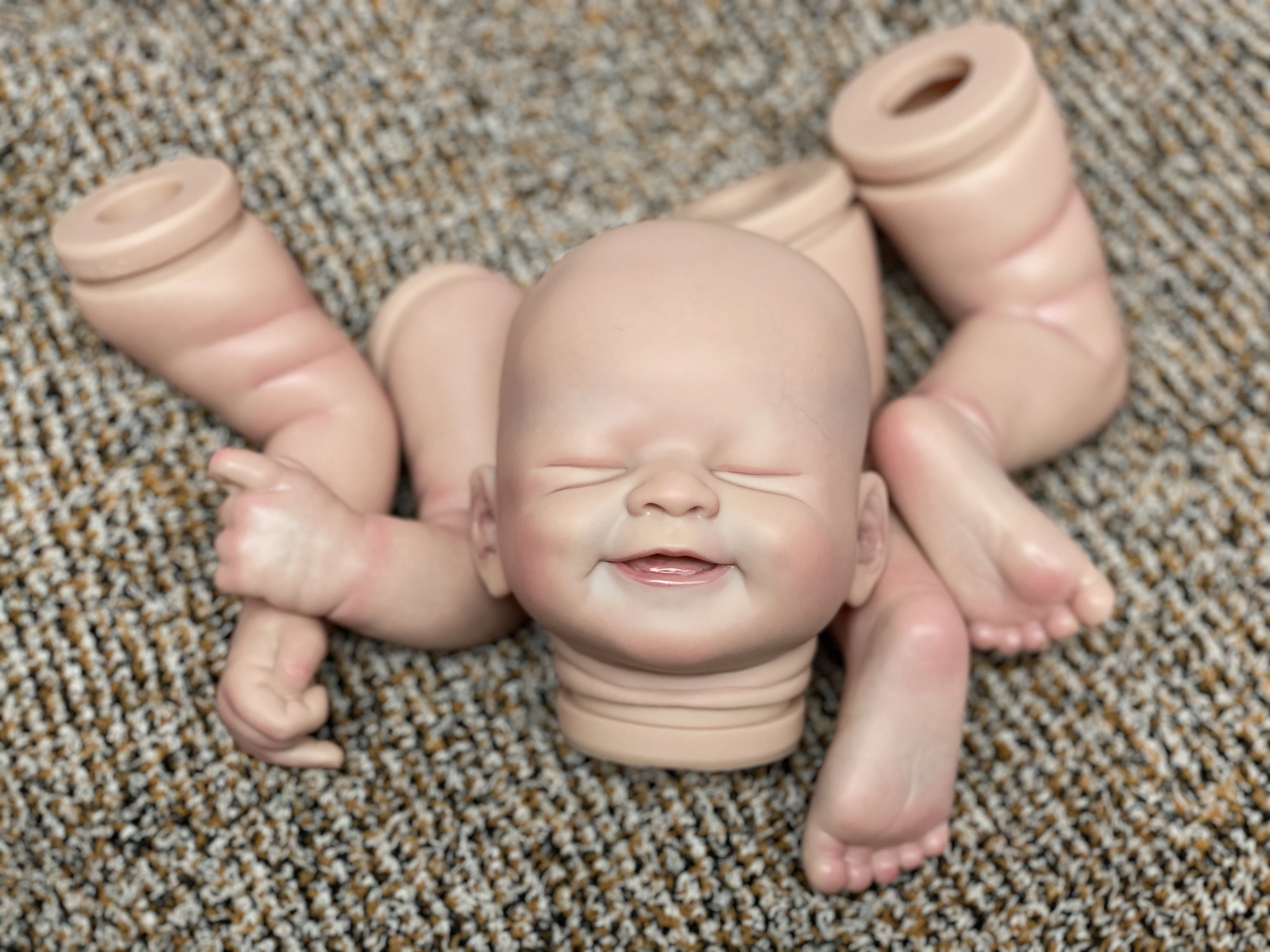 50Cm Alisha Geschilderde Reborn Pop Kits Handgemaakte Levensechte Diy Kit Pasgeboren Baby Pop Met Zichtbare Aderen Bebe Reborn Kits Sin Pintar