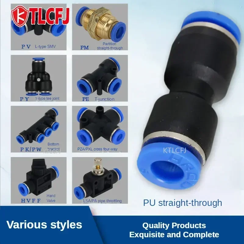 KTLCFJ 1PC 1PC Quick Fittings Pneumatic Fitting Connector Air Water Hose Tube Connectors Plastic PU PY