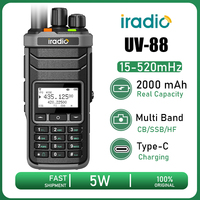 Iradio UV-88 Walkie Talkie Multi Band Shortwave AM USB LSB CW CB LW UV88 Portable Type-C Handheld Two Way Radio Charging RT-860