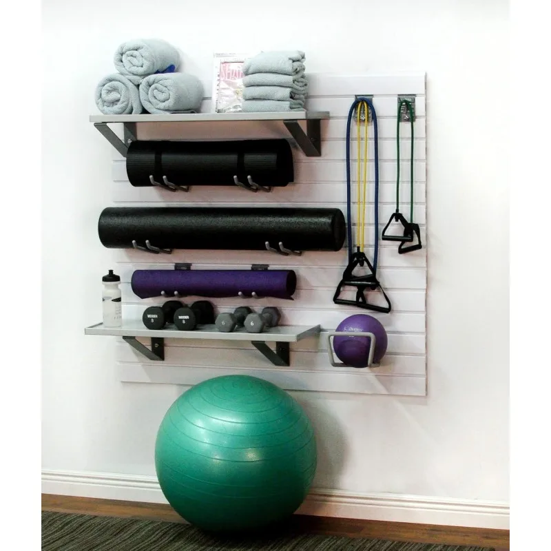 

Home Gym Fitness Slatwall Storage and Organization Kit (Rustic Cedar)