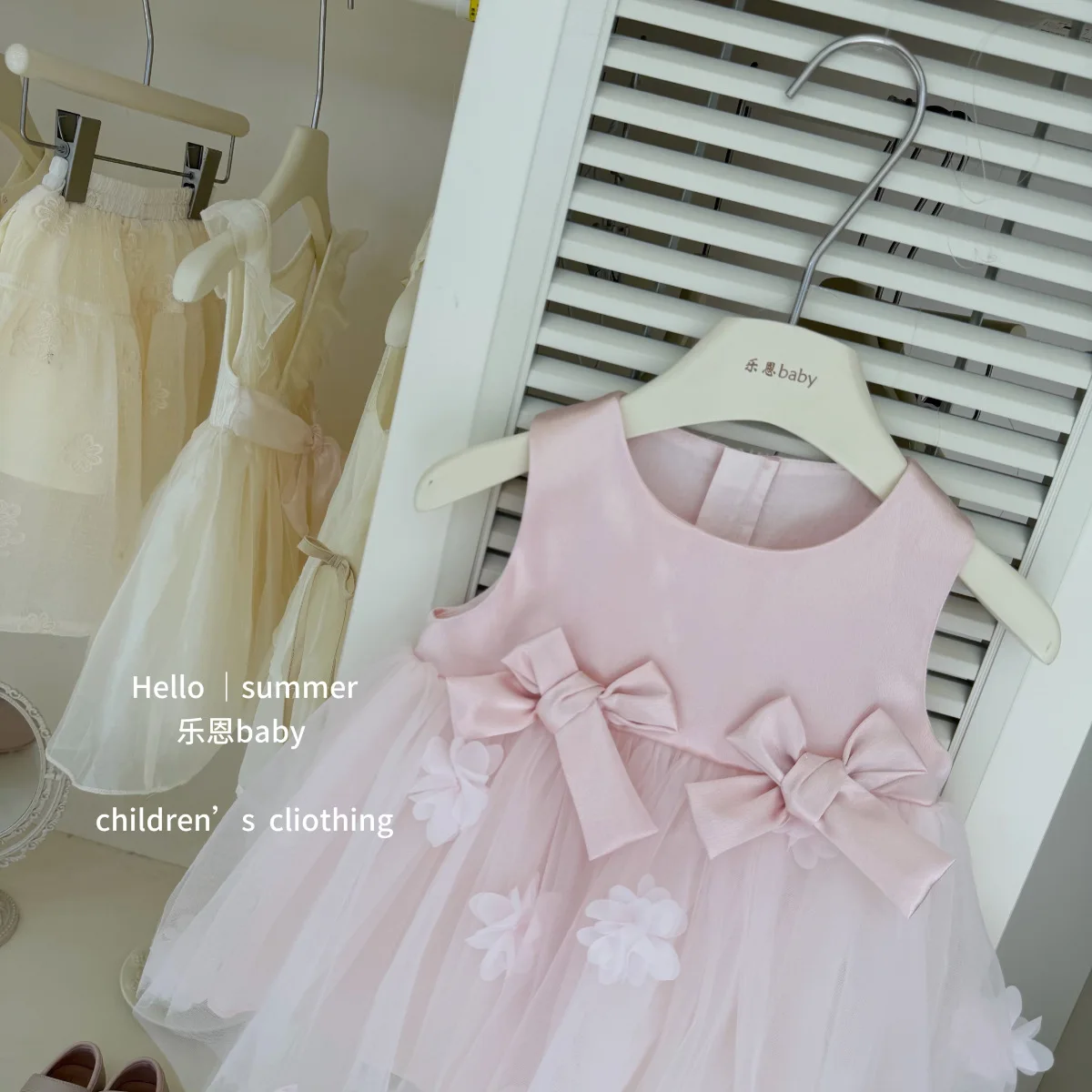 Baby  Girls Beautiful Dress 2026 Summer Girls' Pink Puff One Year Old Bow Mesh Fashion Princess Dress