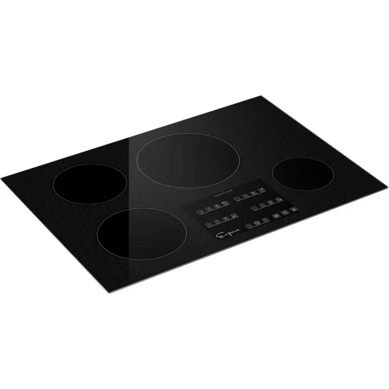 Empava 30 Inch Electric Stove Induction Cooktop with 4 Power Boost Burners Smooth Surface Vitro Ceramic Glass in Black 240V