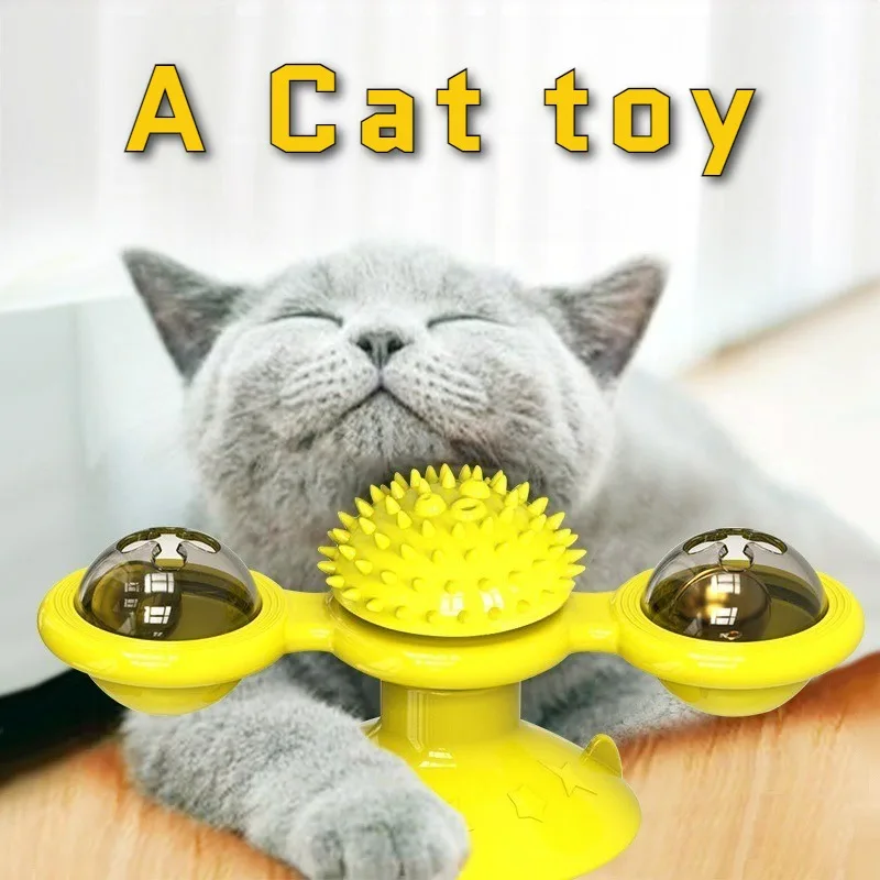 

Cat Accessories Interactive Suction Cup Rotating Ball Cat Toy Pet Accessory for Cats Teeth Cleaning Chewing Play Kitten Supplies