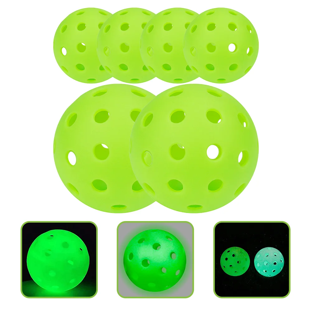 

6 Pcs Luminous Wear-resistant Practice Hole Balls Glow Sports Supplies Compact Daily Use Accessories