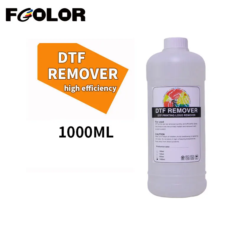 Fcolor 1000ML DTF Remover Direct To Film Printing Cleaning Liquid Pattern Remove Solution Adhesive Powder Remover Liquid