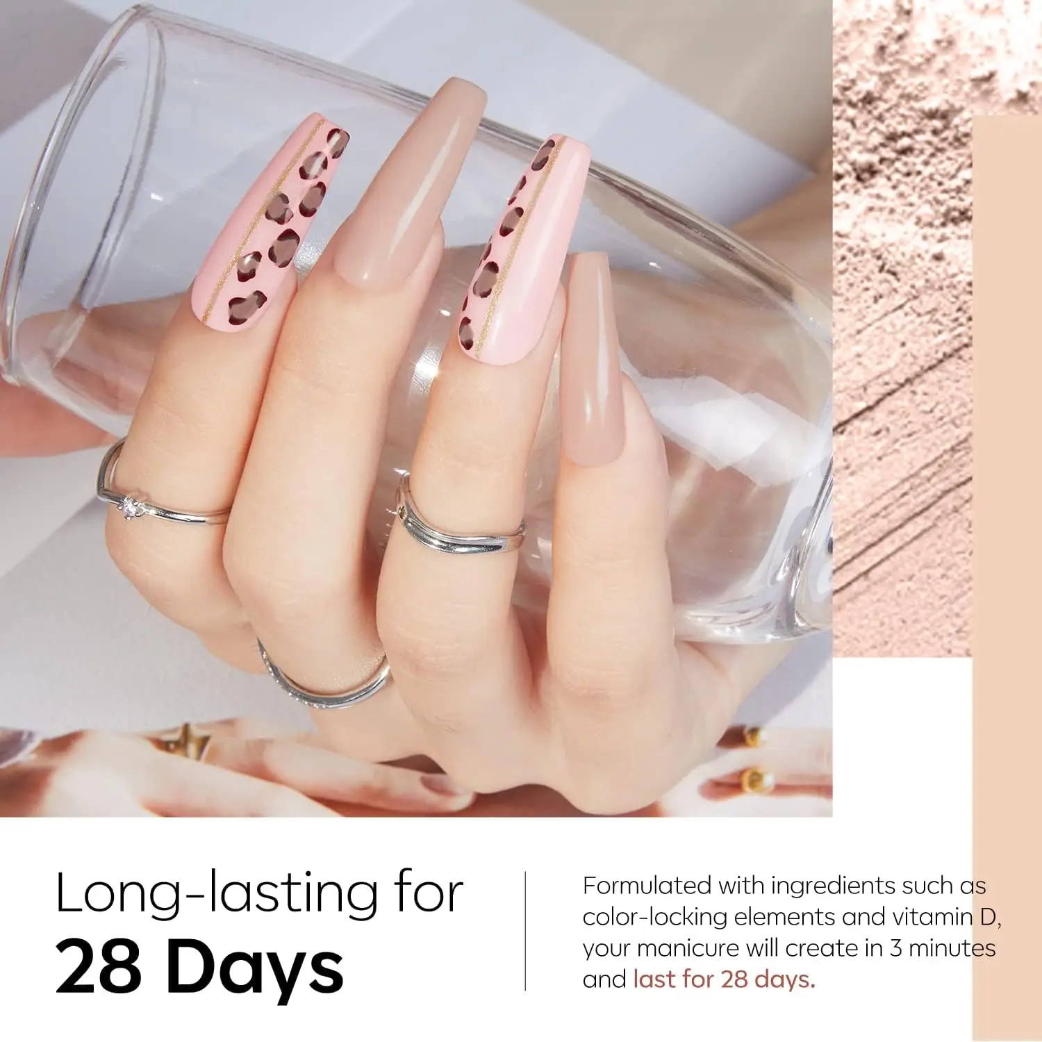 11 قطعة تراجع مسحوق مسمار عدة كاتب 4 ألوان عارية ضوء البيج نغمات الذهبي بريق محايد الاكريليك غمس مسحوق السائل مجموعة #3