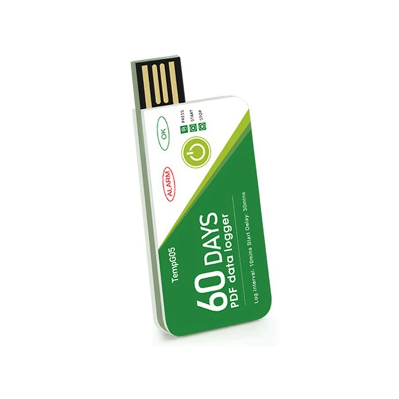 FULL-60 Days USB Temperature Data Logger -30 ℃-+60 ℃ Report With App IP67 Disposable High-Precision Recorder With Warning