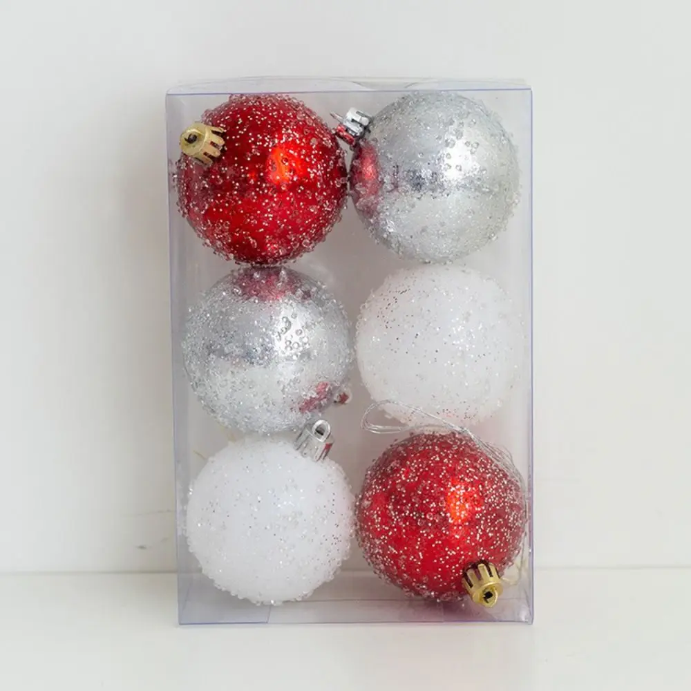 6/12pcs Crafts 4/6/8cm Christmas Ball Set Creative Waterproof Christmas Tree Pendant Painted Delicate Frosted Ball Room