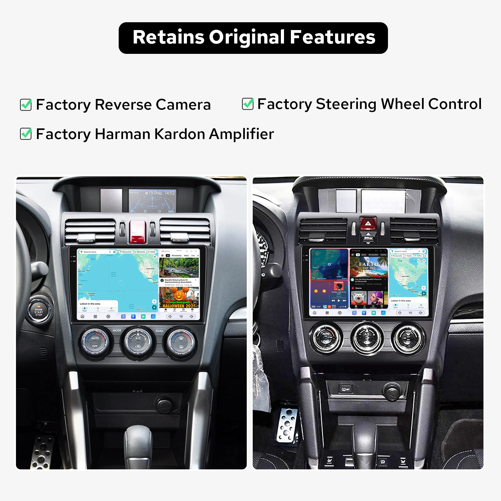 Android Car Stereo for Subaru Forester 2013-2015/Impreza 2012-2015/XV 2011-2015 CarPlay 12GB RAM Works Factory USB/Backup Cam