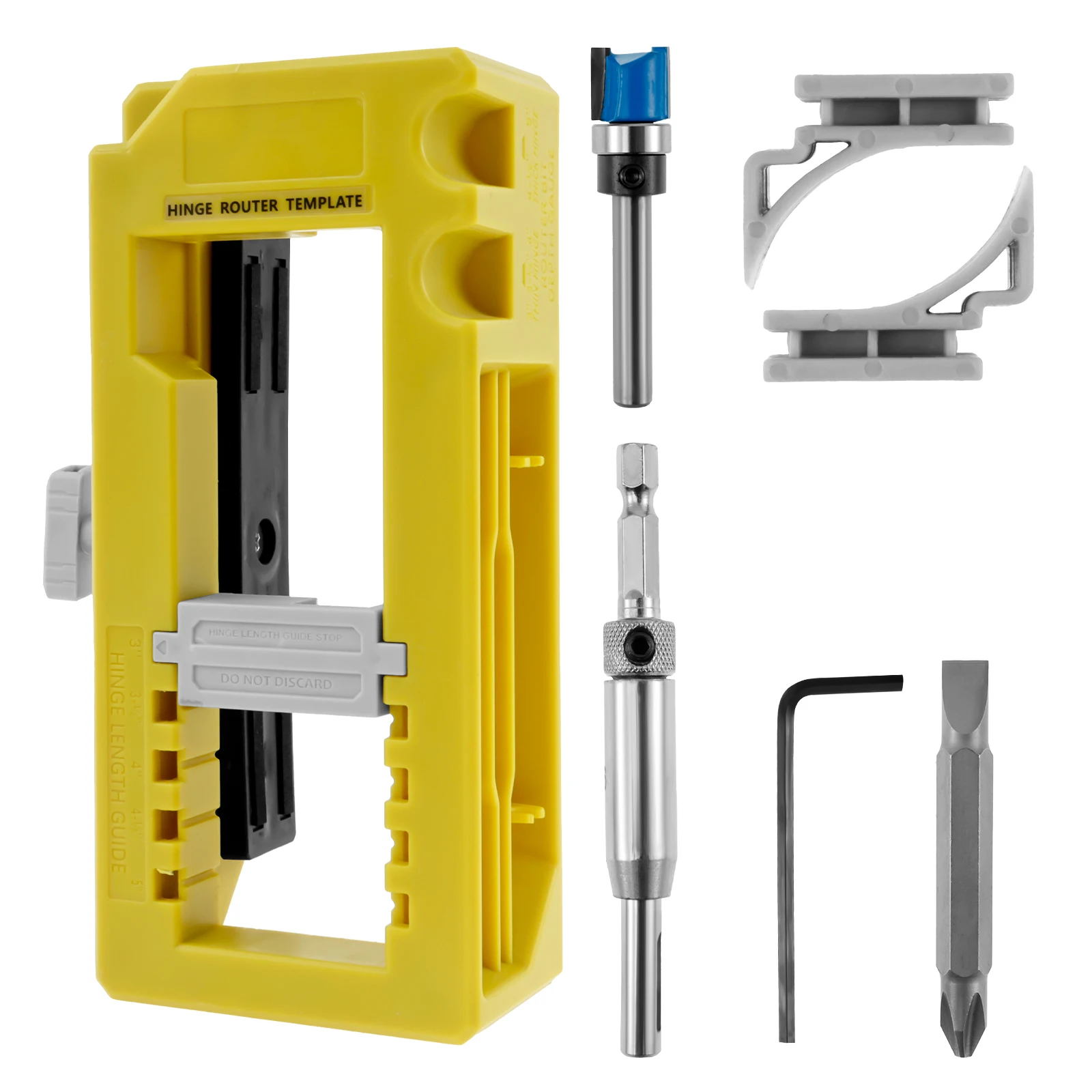 Door Hinge Mortise Jig Kit Sturdy Door Hinge Router Template Cabinet Mounting Jig Mortiser Tool Door Hinge Installation Kit