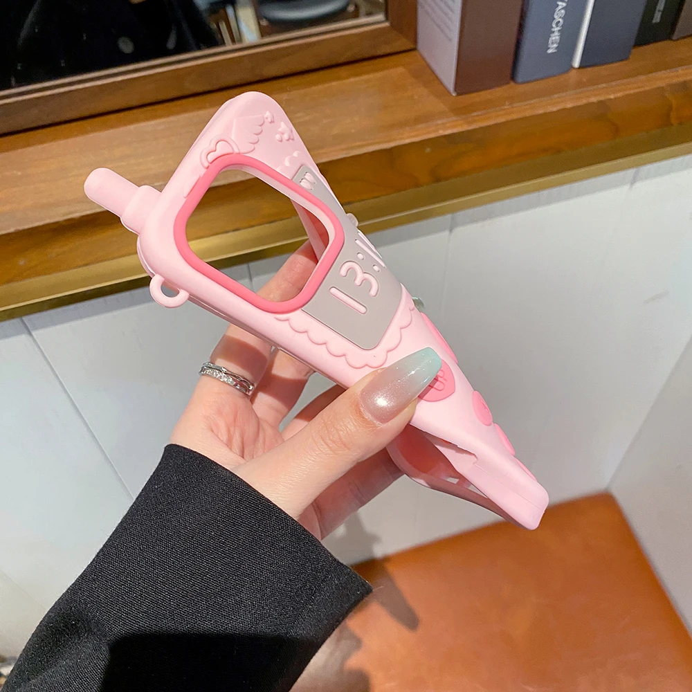 Niedliche 3D-Handyhülle im Handy-Stil für iPhone 17 16 15 14 13 12 Pro Max, Kawaii, stoßfest, weiche Silikon-Rückabdeckung – Detail 8