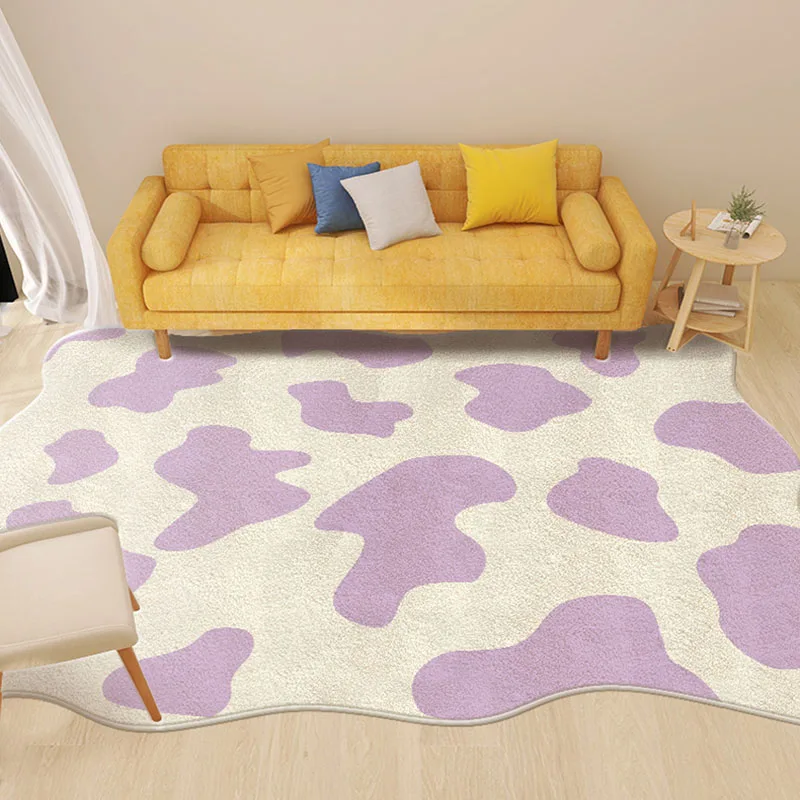 Tapis à motif de lait pour salon, tapis simple Everakroom, tapis doux de grande surface pour chambre à coucher, balcon non ald, porte de porche, polymères