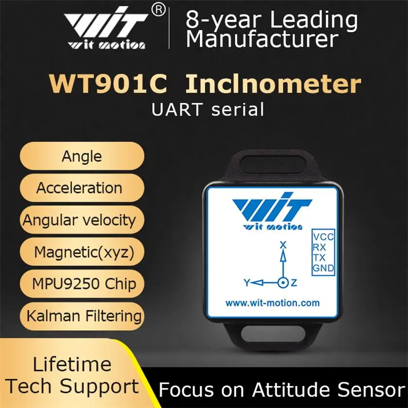 WT901BC High-Precision 10-Axis AHRS Inclinometer Barometer +Accelerometer+Gyroscope+Angle+Magnet Field(XYZ) with SDK Provided