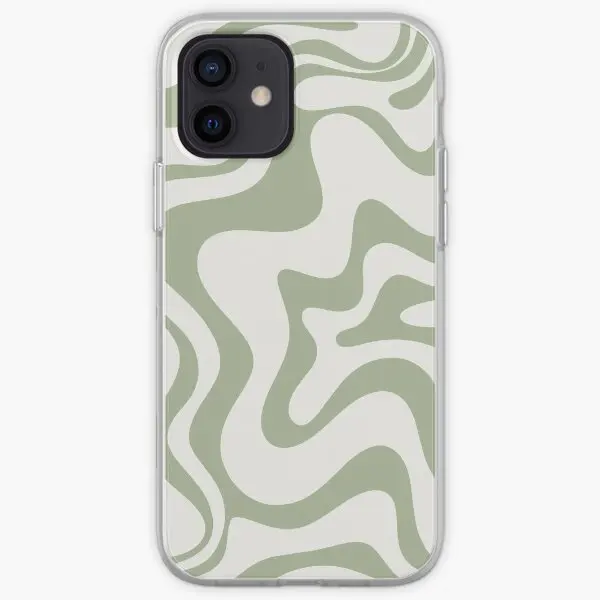 Liquid Swirl Retro Contemporary Abstract  Phone Case Customizable for iPhone 11 12 13 14 Pro Max Mini 6 6S 7 8 Plus X XS XR Max