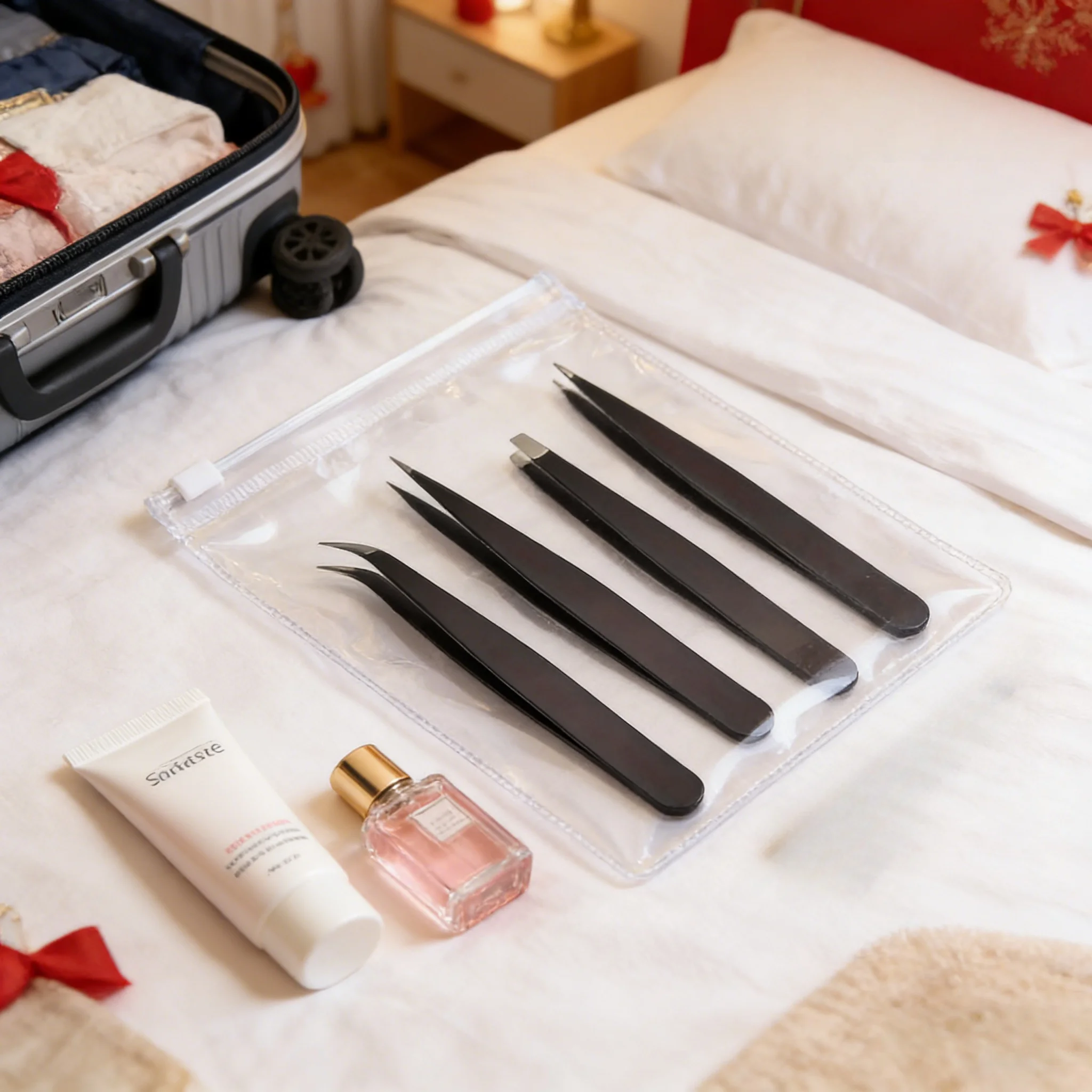 ชุดแหนบสแตนเลสสำหรับใบหน้า 4 ชิ้น - สิ่งจำเป็นในวันแบล็กฟรายเดย์สำหรับการกำจัดขน การต่อขนตา และชุดอุปกรณ์กรูมมิ่ง