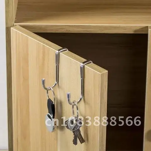 

1pcs S-type Hanger Door Back Coat Hook Steel Double Hook Cabinet Door Hook Home Kitchen Free Punching Storage Hooks