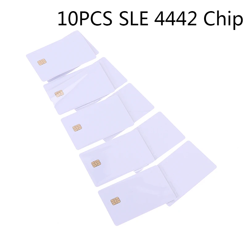 ชิป4442 SLE 10ชิ้นพร้อมแถบแม่เหล็ก HICO การ์ดแสดงผลแบบสัมผัสแบบ2 in 1การ์ดเปล่า