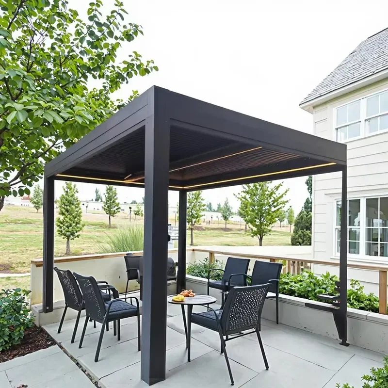 Amas in Stock Various Sizes Pavilion Roof Terrace Pergola Outdoor Aluminum Pergola Motorized for Outdoor Use