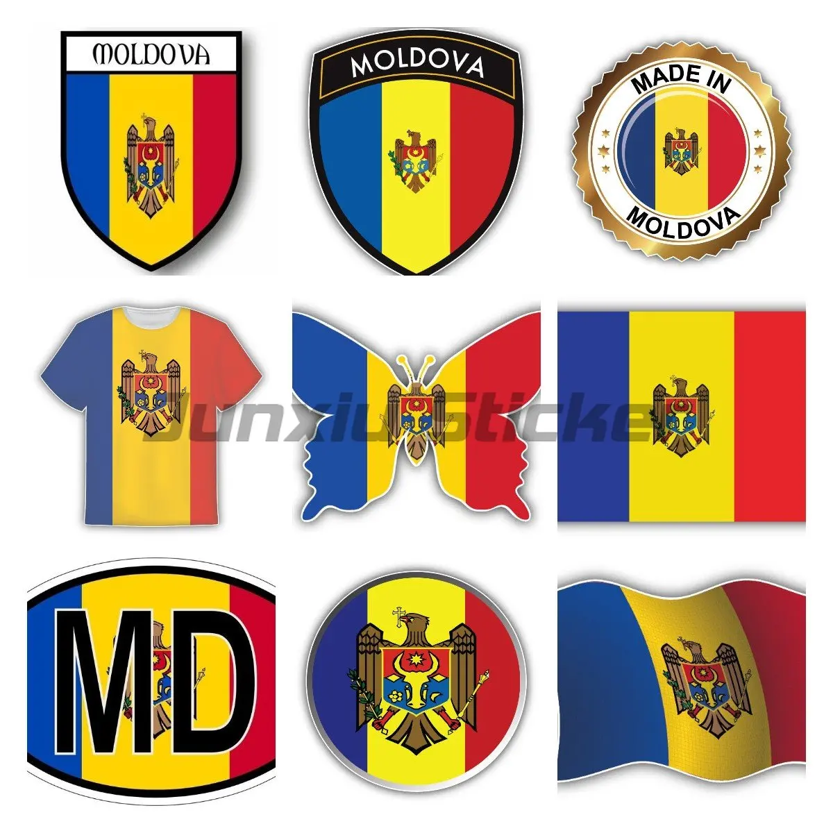 

Moldova Flag National Brand Car Sticker Decal Decor for Auto Motocross Racing Laptop Helmet Trunk Vinyl Waterproof Decal