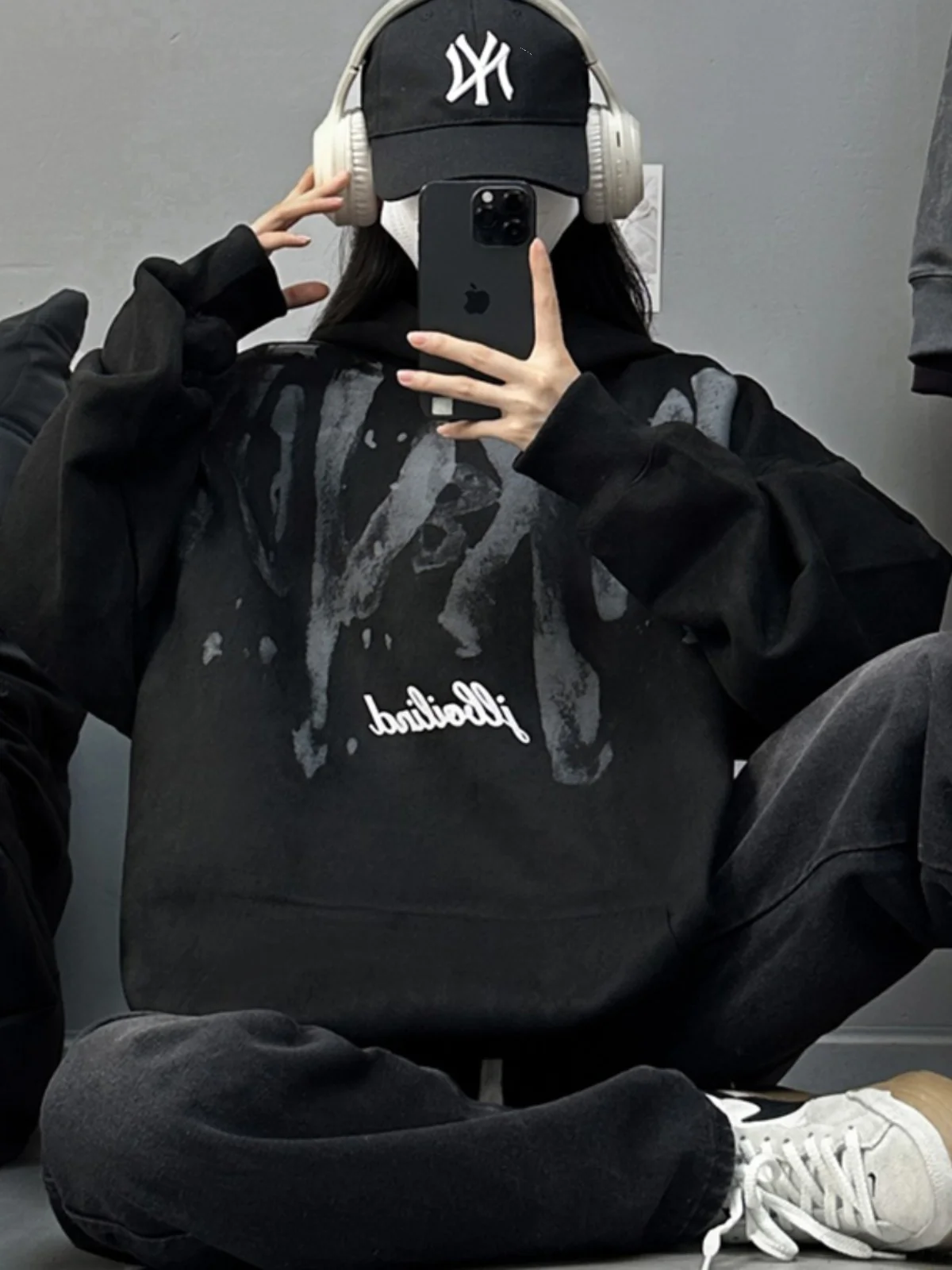 

Мужская толстовка Bla Heavyweight Hoodie из замши для весны и осени, повседневная свободная толстовка для пар из полиэстера, не мнется