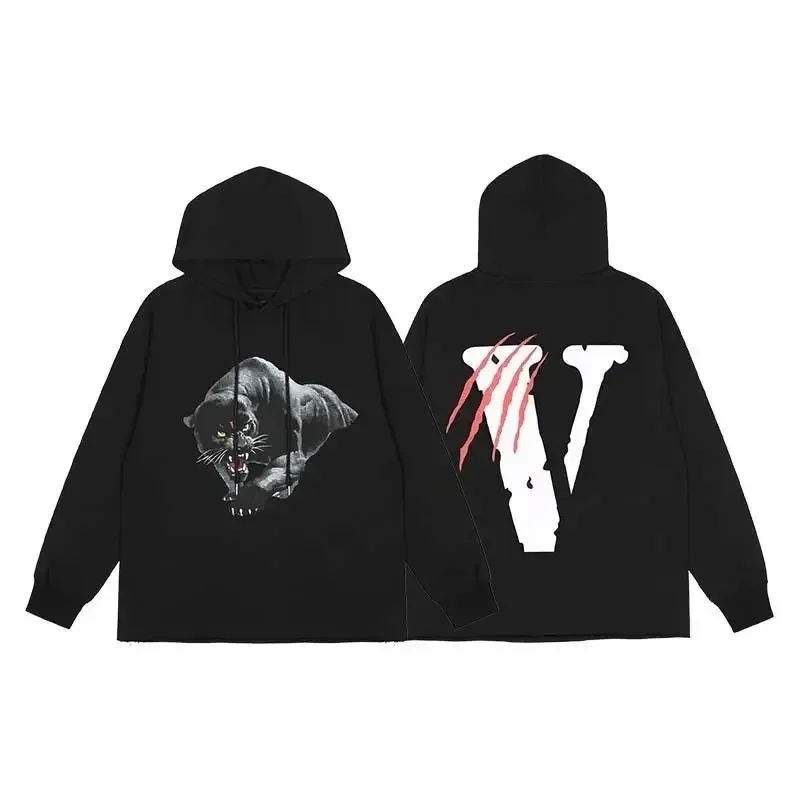 2024 Fashion SS Vlone Hiroshi Fujiwara Cotton Print Loose and Comfortable Couple Clothing Autumn and Winter Hoodie Trend Wear