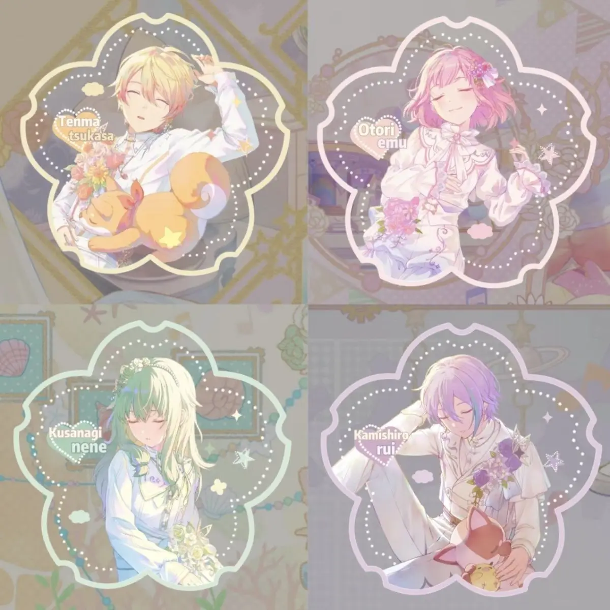 Carte transparente Project SEKAI Petal, collection de personnages d'anime Tenma Tsukasa, Hoshino Ichika, Kusunagi Nene, Kamishiro Rui, cadeau