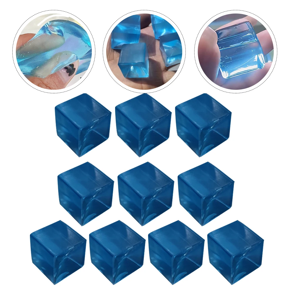 10 Uds. Pelota sensorial para apretar, juguete de descompresión transparente, cubo de hielo Tpr, alivio del estrés, Fidget pequeño, 3CM, TPR suave