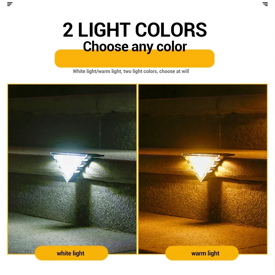 LED Outdoor Solar Light Step Lamp Lens Design Super Bright IP64 Waterproof Anti-theft Stair Light Decor Lighting for Garden Deck
