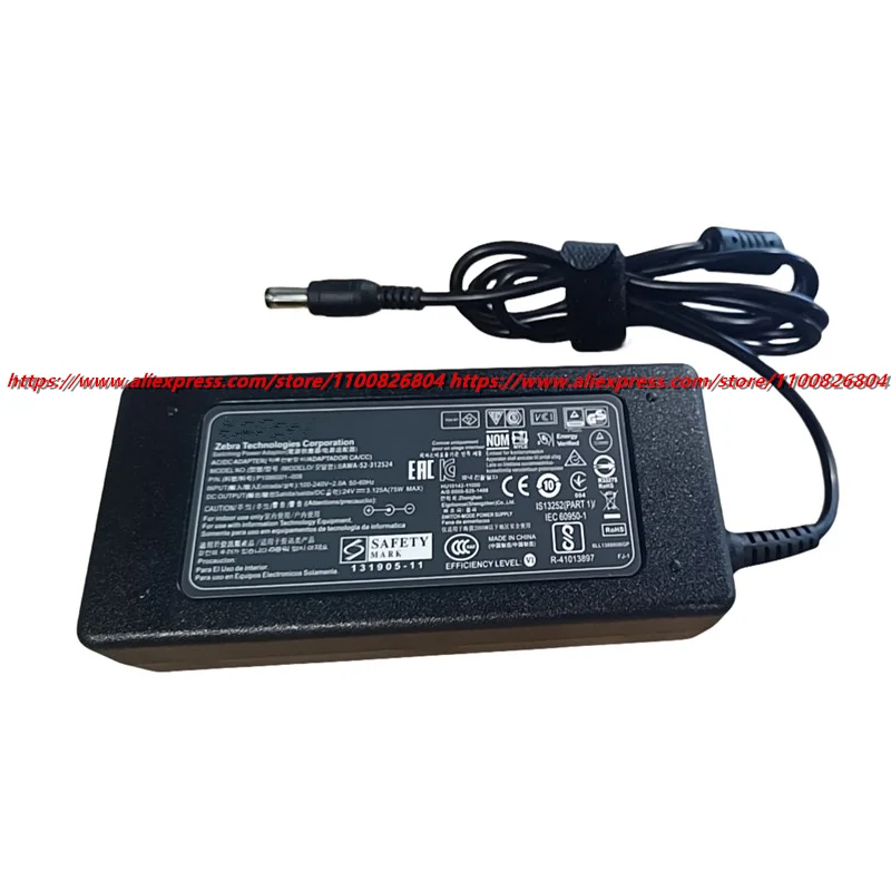 Genuine 24V 3.125A 75W FSP075-RAAN2 SAWA-52-312524 Power Supply AC Adapter For Zebra GX420T GX430T P1076001-006 Printer Charger