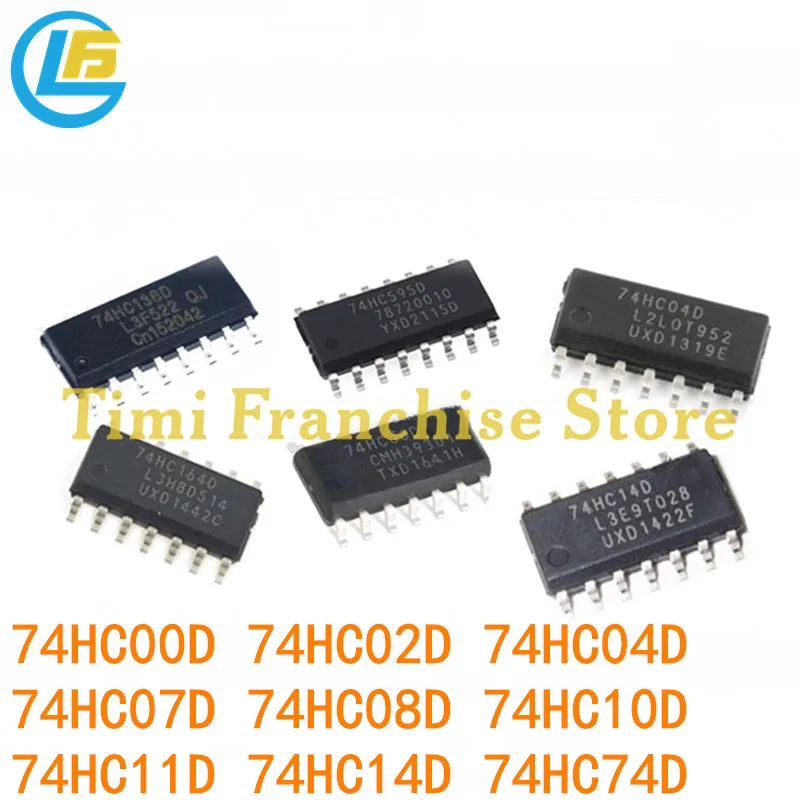 20PCS 100% New Original SN74HC00D SN 74HC02D 74HC04D 74HC07D 74HC08D 74HC10D 74HC11D 74HC14D 74HC74D 74AHC14D SOP-14 IC Chip