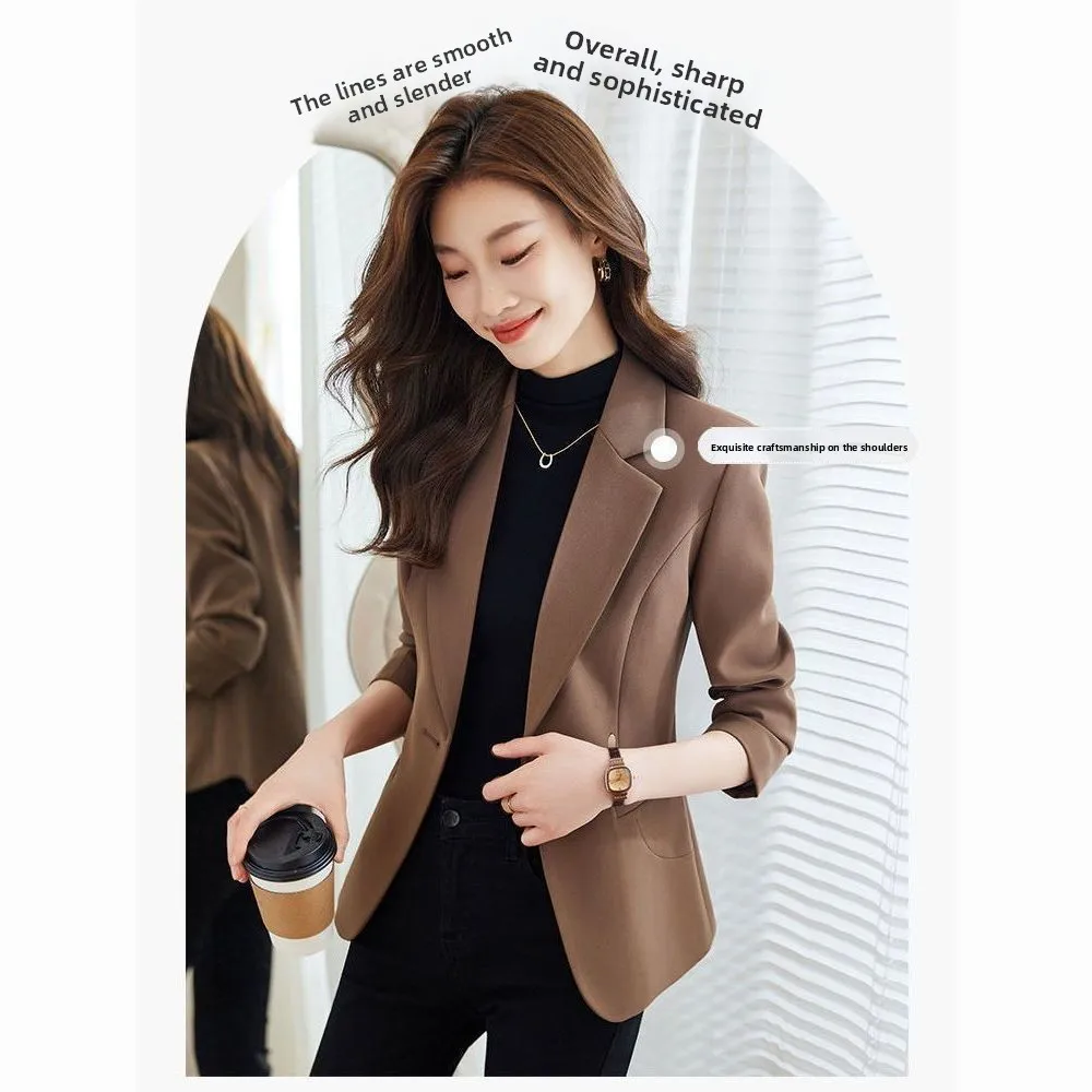

Women's Fashionable Elegant Spring Autumn Jacket Lightweight Versatile Small Size Suit High End Women's Blouse