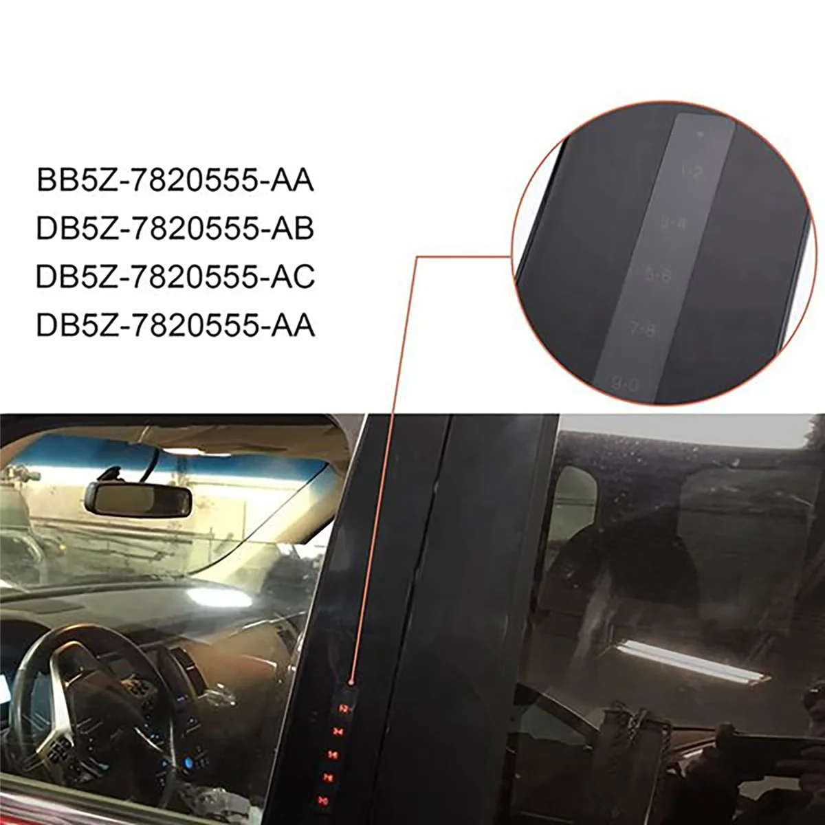 Car Front Left B Pillar Molding Trim with Door Entry Keypad Replacement for Ford Explorer 2011-2019 DB5Z-7820555-AC