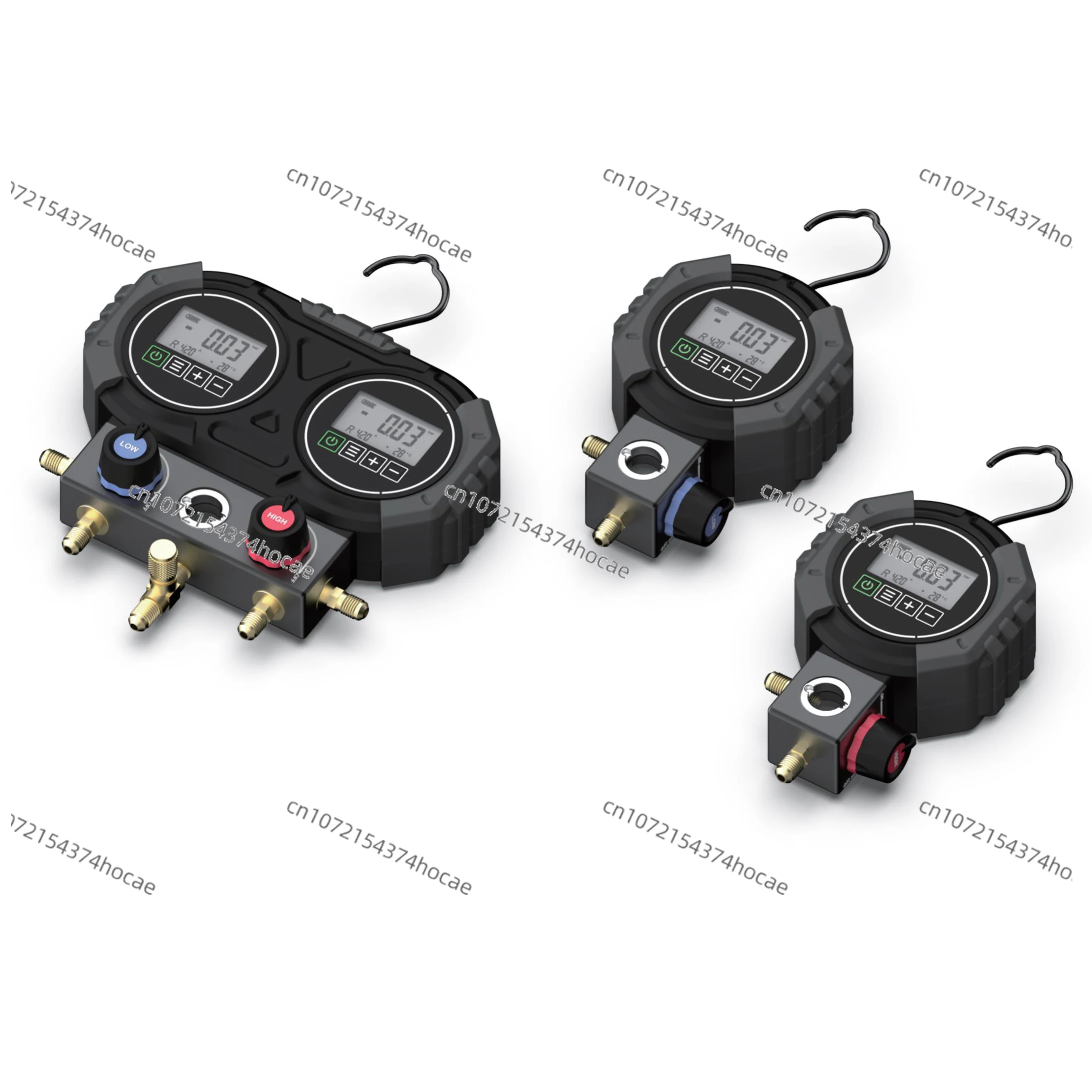 Cyfrowy zestaw manometrów do klimatyzacji dla czynników chłodniczych R134A/R410A/R1234YF/R290/R600
