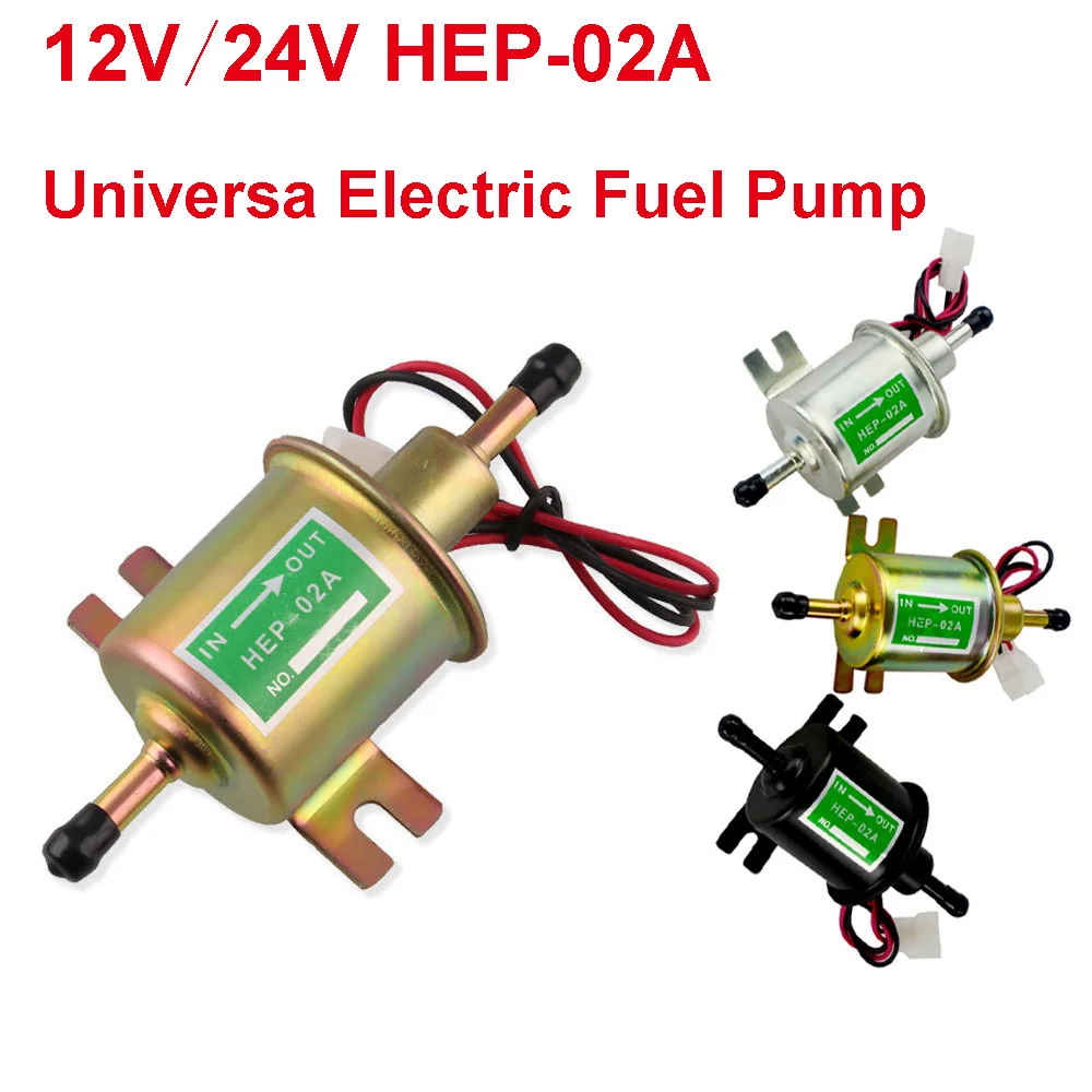 

12V 24V HEP-02A Universa Electric Fuel Pump Low Pressure Bolt Fixing Wire Diesel Petrol Gasoline For Car Carburetor Motorcycle