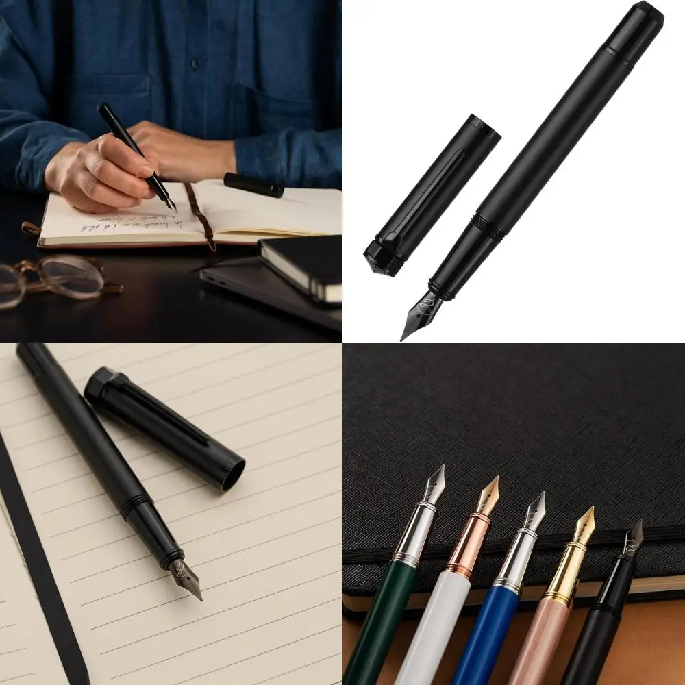 

Compact Luxury Medium Nib Fountain Pen - 12cm Travel Size, Ink Converter, 3 Cartridges, Sleek Design, Perfect for Gifts and Jour
