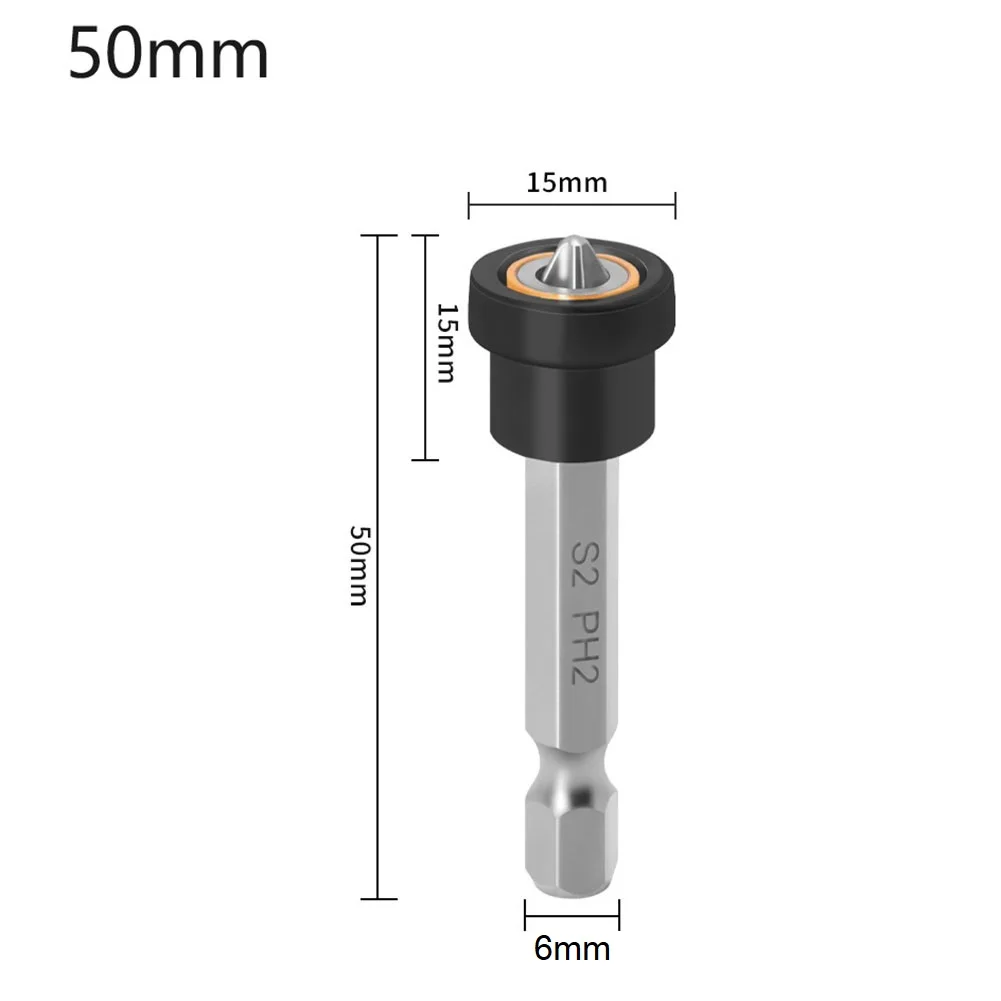 1Pc Screwdriver Bits With Magnetic Ring Holder 25/50mm Cross-head Hex Shank For Household Improvement Renovation Electric Driver