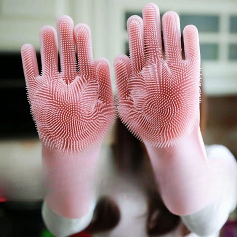 Household Dishwashing Gloves Silicone Anti Scalding and Anti Slip Gloves Dishwashing Tool