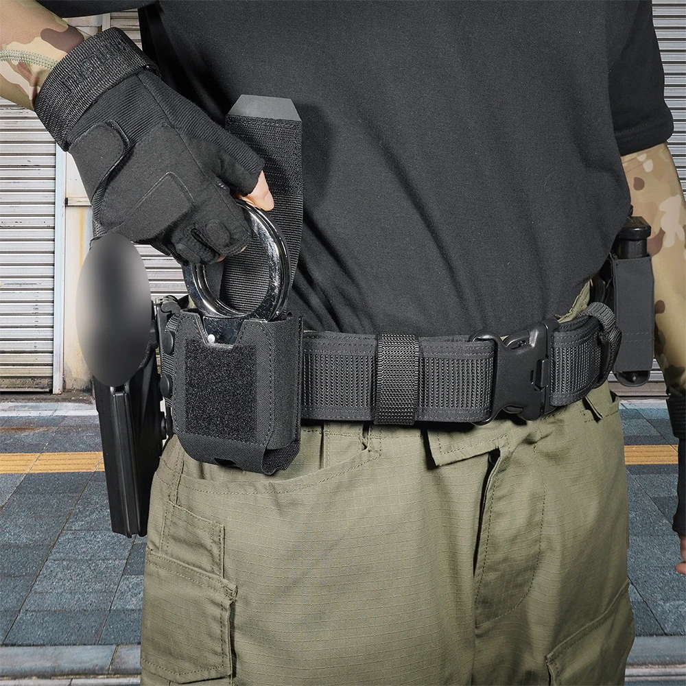 KRYDEX Tactical MOLLE Handcuff Pouch Law Enforcement Cuff Holder Low Profile Modular Handcuff Holster For Duty Belt Vest